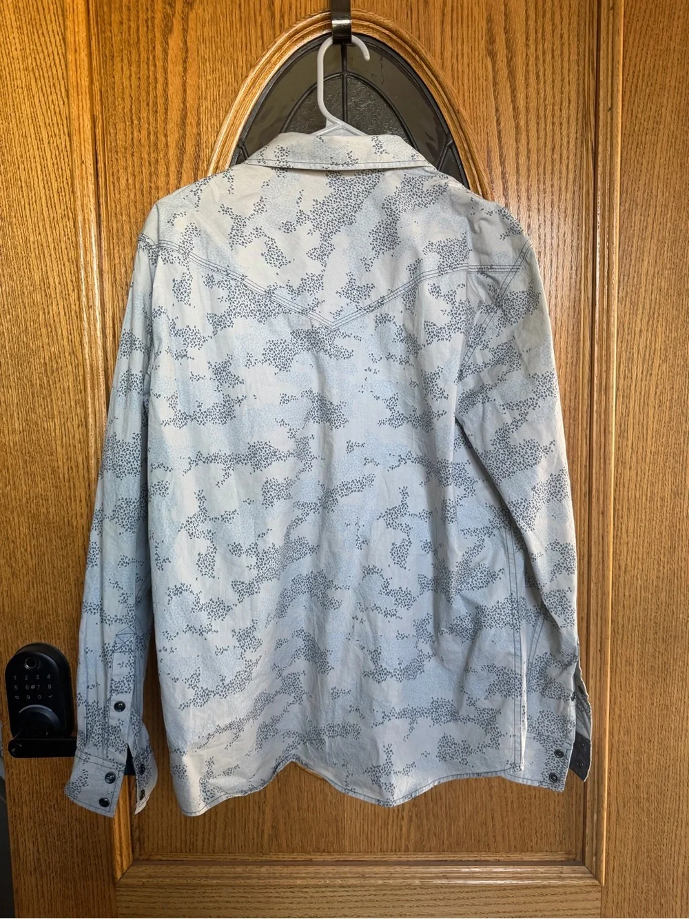 Moon Shine Spirit Blue Printed Men’s Button-Up Shirt